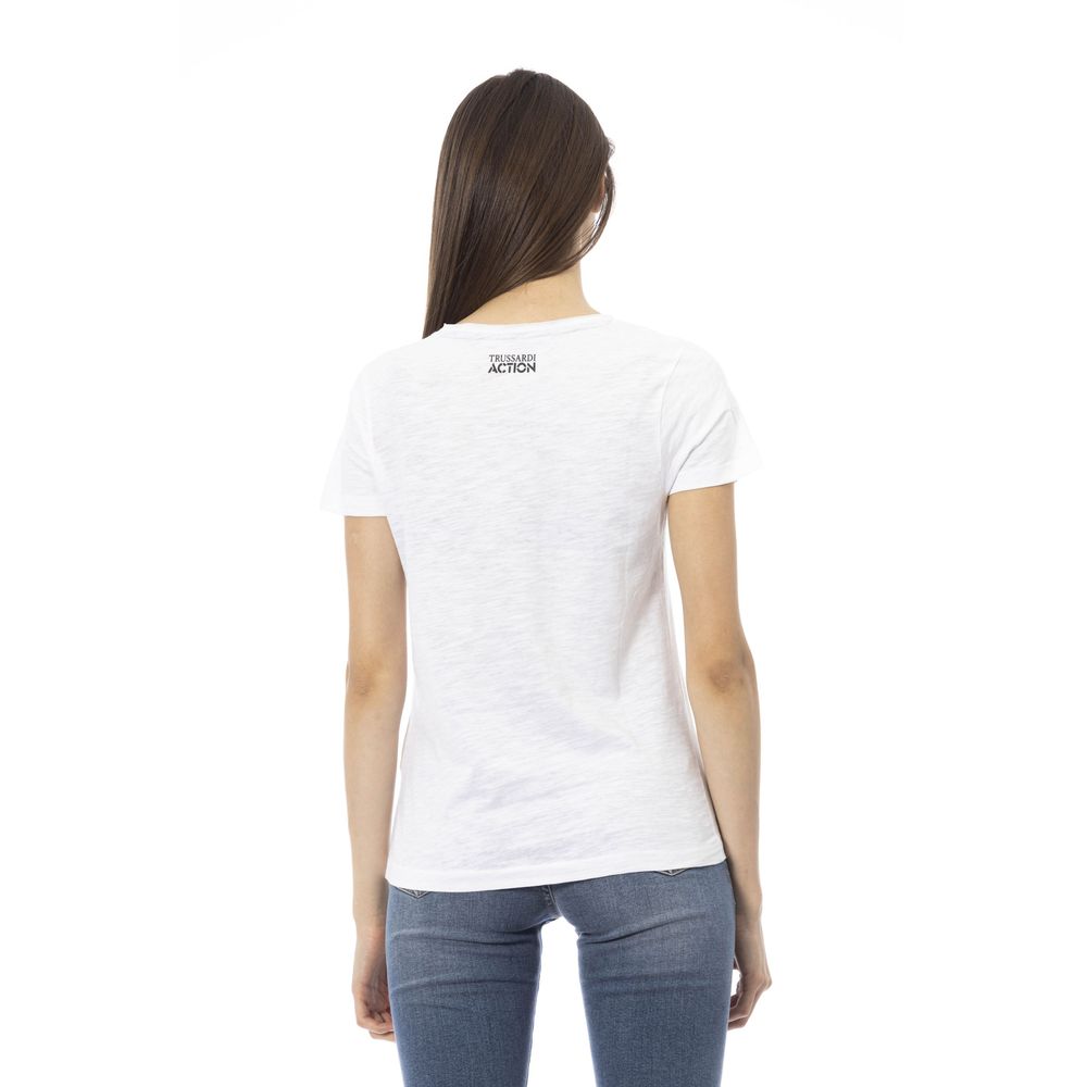 Trussardi Action White Cotton Women T-Shirt Trussardi Action