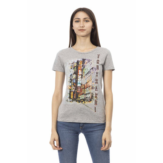 Trussardi Action Gray Cotton Women Top Trussardi Action