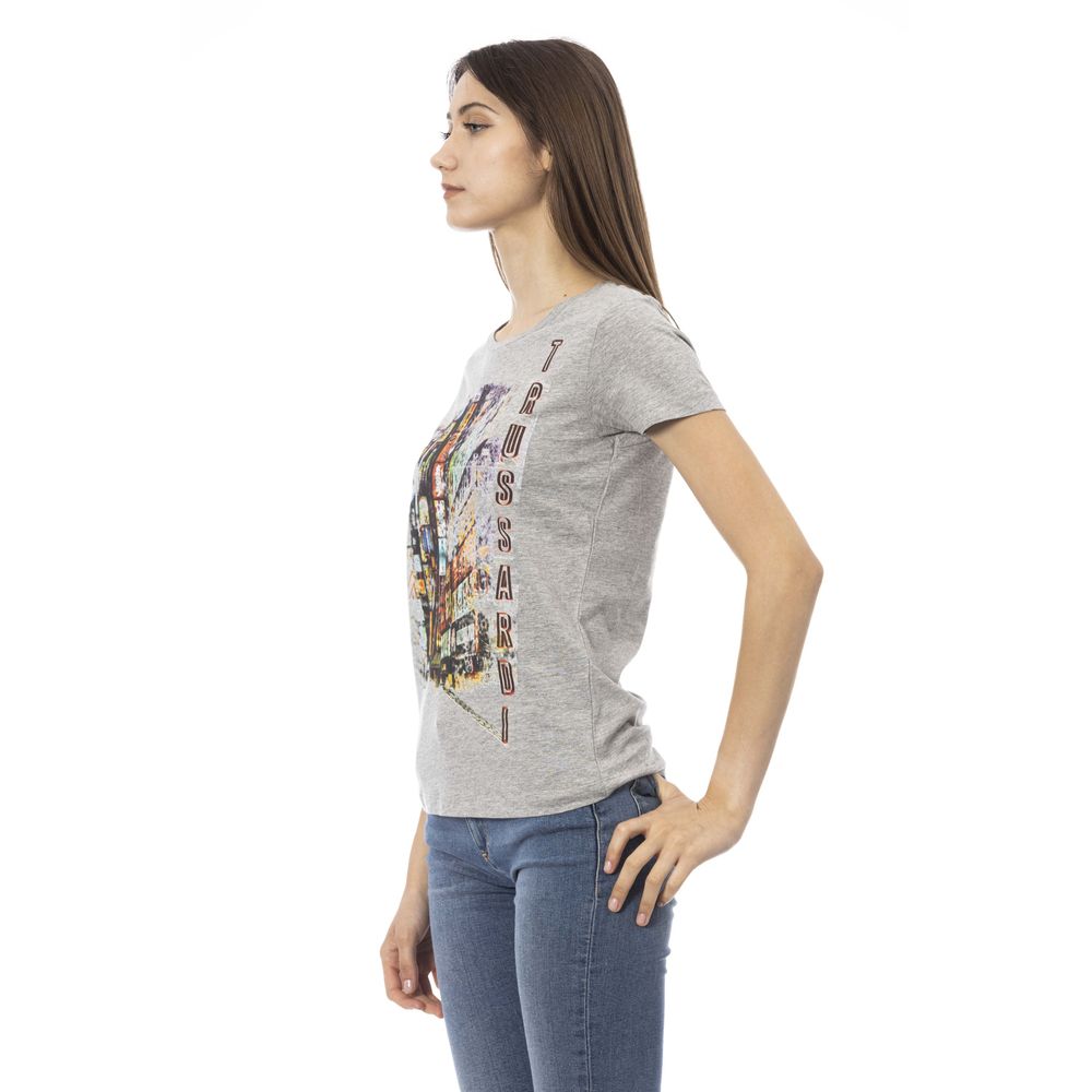 Trussardi Action Gray Cotton Women Top Trussardi Action