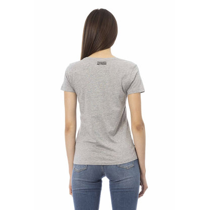 Trussardi Action Gray Cotton Women Top Trussardi Action