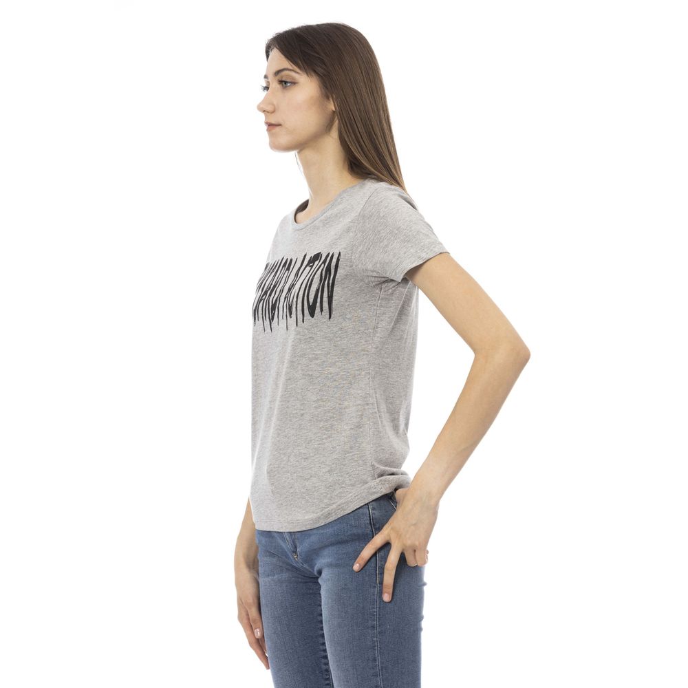 Trussardi Action Gray Cotton Women Top Trussardi Action