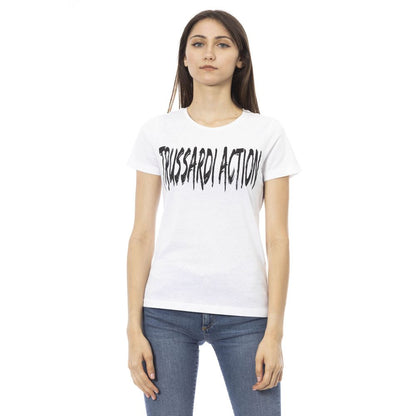 Trussardi Action White Cotton Women Top Trussardi Action