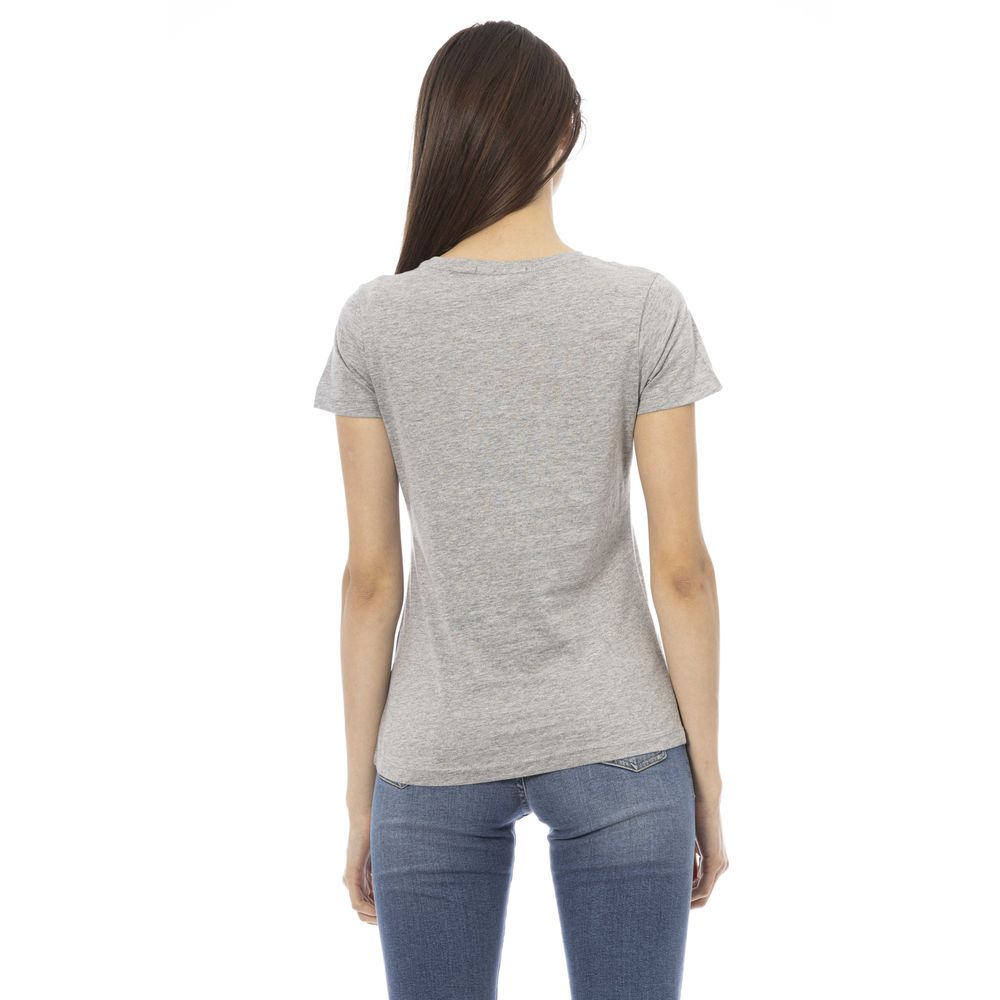 Trussardi Action Gray Cotton Women Top Trussardi Action