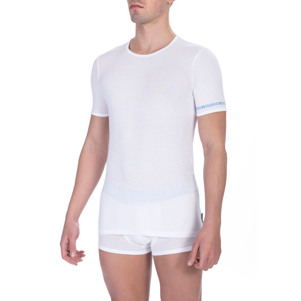 Bikkembergs White Cotton Men T-Shirt Bikkembergs