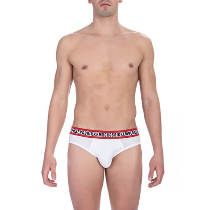 Bikkembergs White Cotton Men Brief Bikkembergs