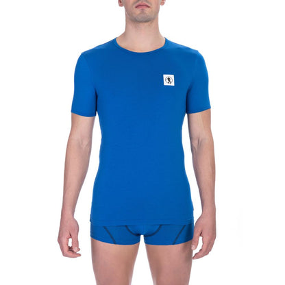 Bikkembergs Blue Cotton Men T-Shirt Bikkembergs