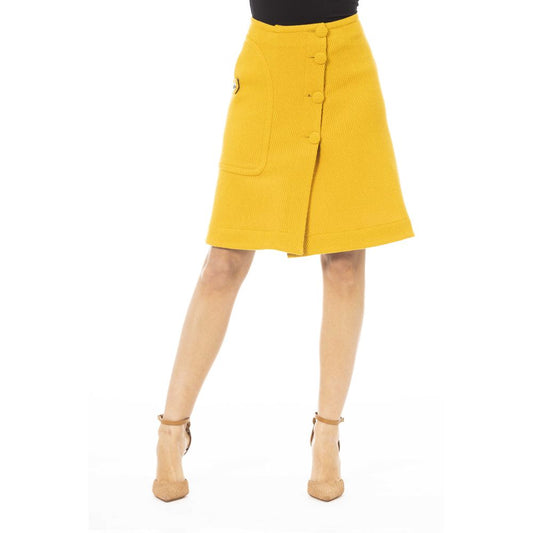 Jacob Cohen Yellow Wool Women Skirt Jacob Cohen