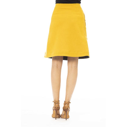 Jacob Cohen Yellow Wool Women Skirt Jacob Cohen