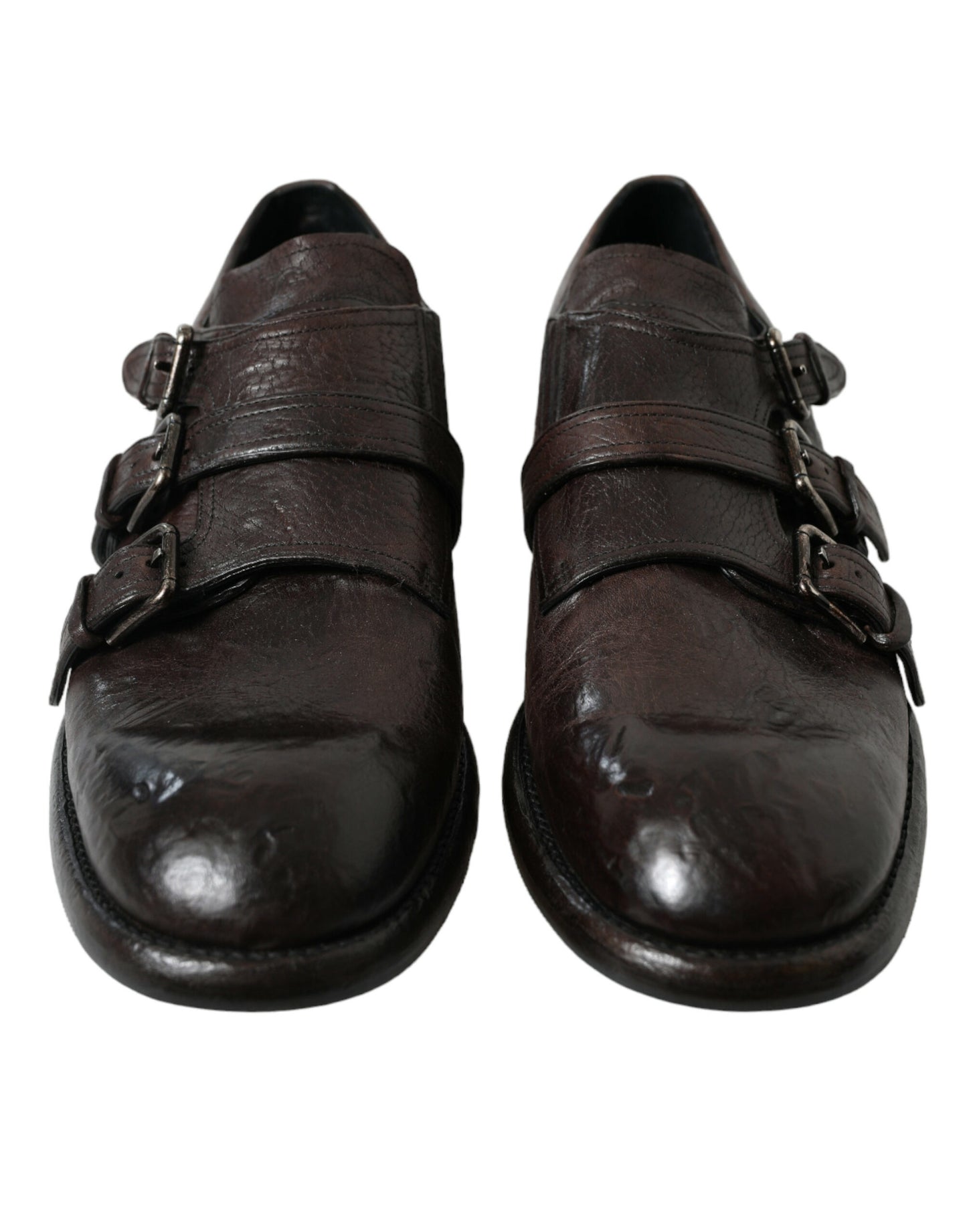 Dolce & Gabbana Elegant Triple Buckle Leather Dress Shoes Dolce & Gabbana