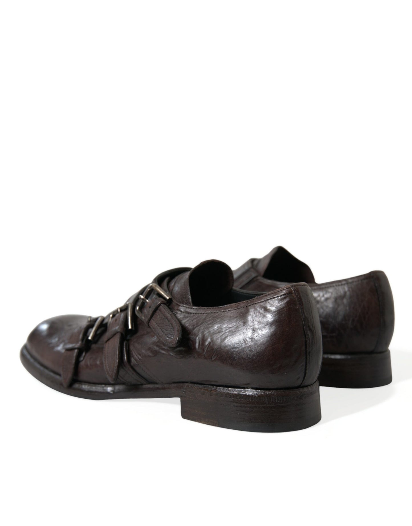 Dolce & Gabbana Elegant Triple Buckle Leather Dress Shoes Dolce & Gabbana