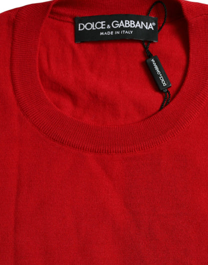 Dolce & Gabbana Radiant Red Wool Pullover Sweater Dolce & Gabbana