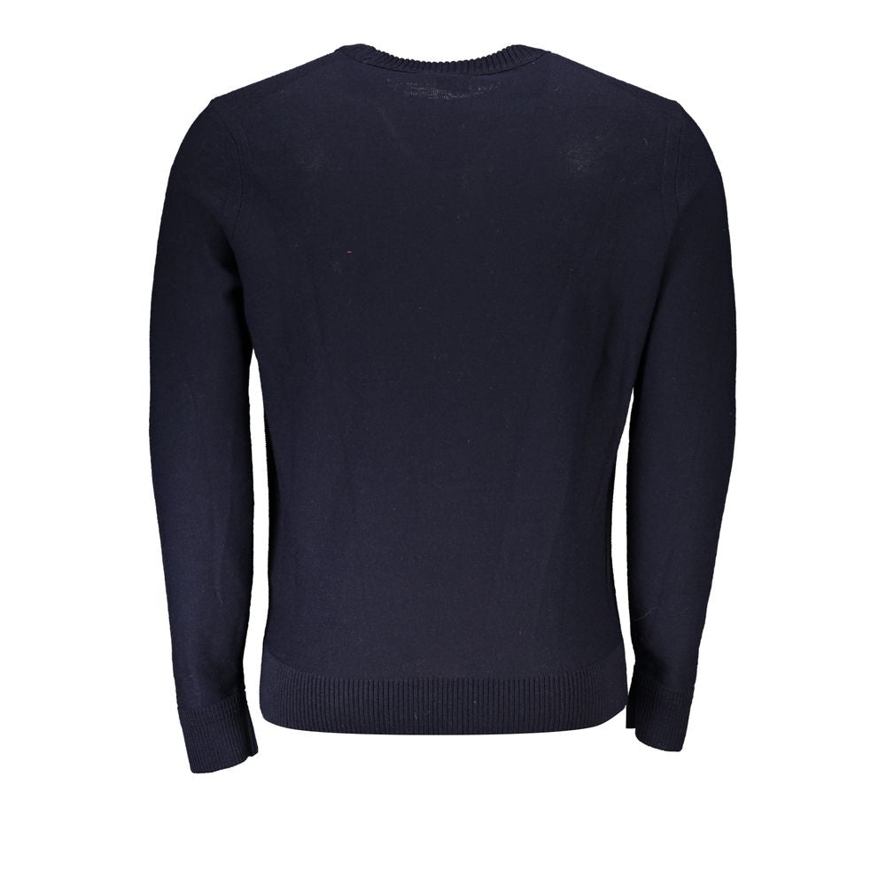 Hugo Boss Chic Blue Crew Neck Wool-Blend Sweater Hugo Boss