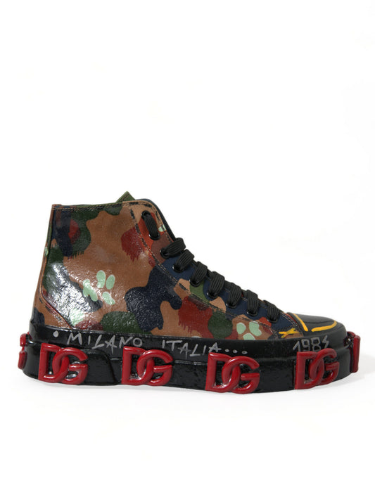 Dolce & Gabbana Multicolor High-Top Sneakers with Luxe Appeal Dolce & Gabbana