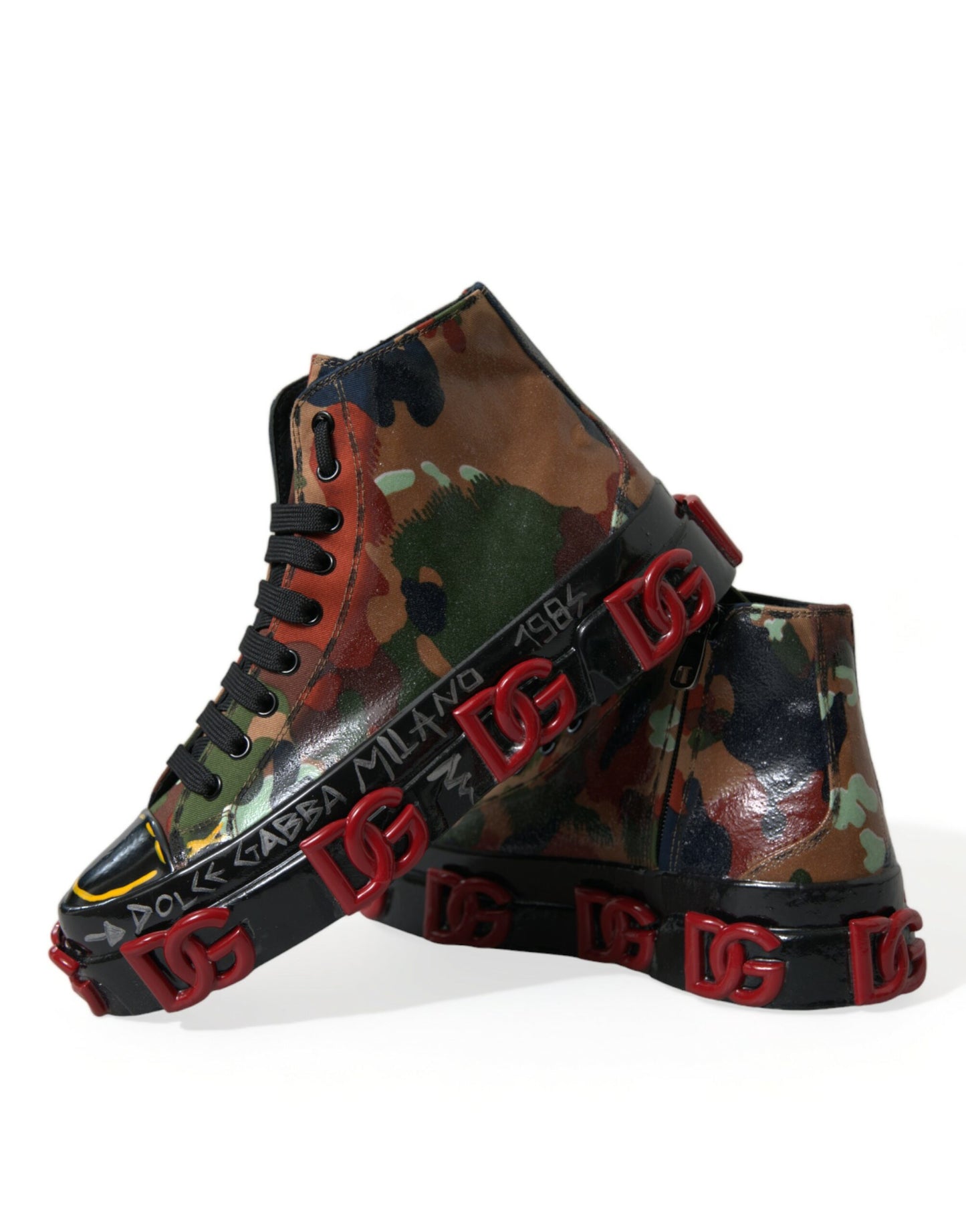 Dolce & Gabbana Multicolor High-Top Sneakers with Luxe Appeal Dolce & Gabbana