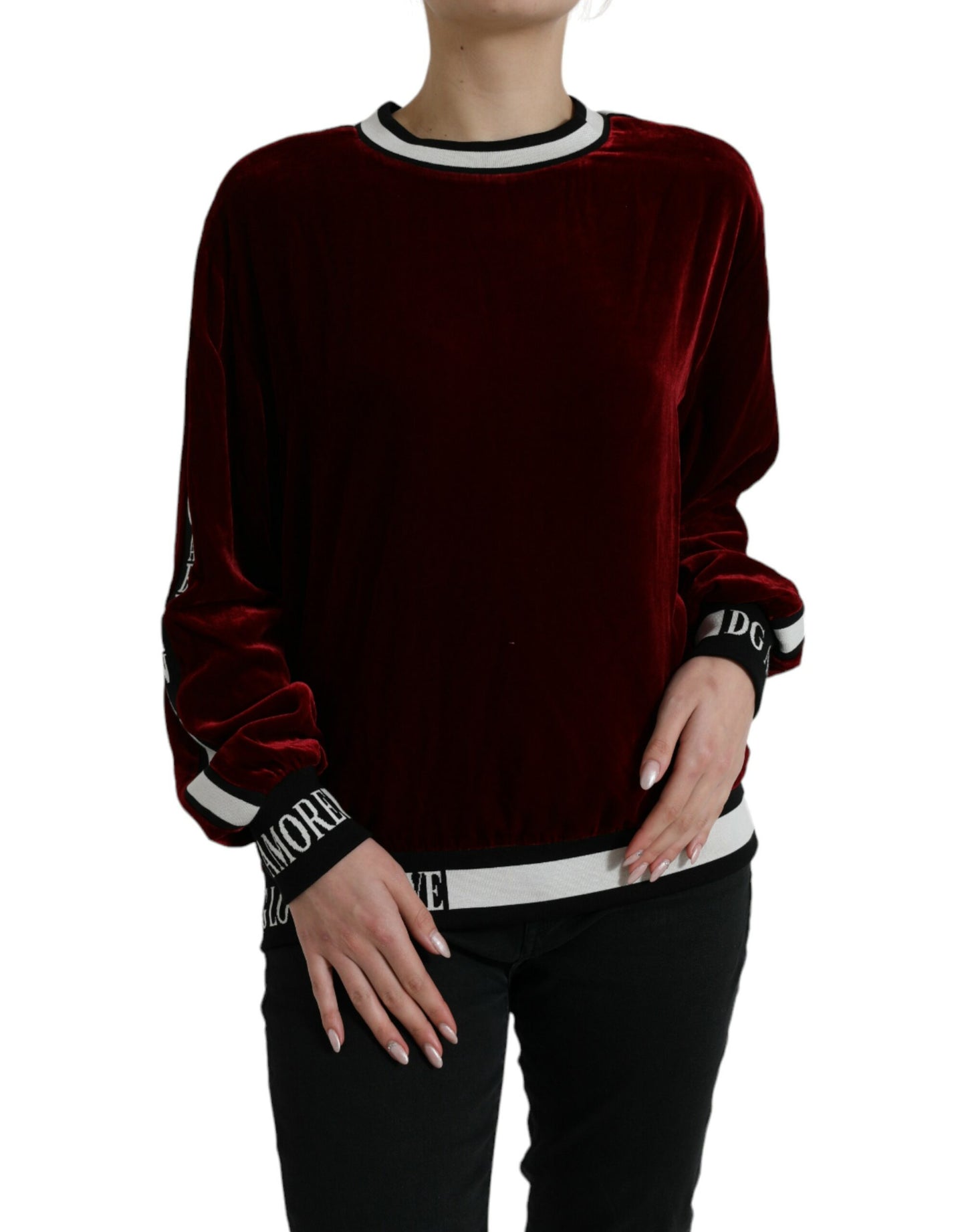 Dolce & Gabbana Elegant Burgundy Silk-Blend Sweater Dolce & Gabbana