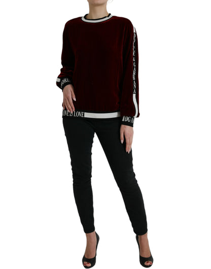 Dolce & Gabbana Elegant Burgundy Silk-Blend Sweater Dolce & Gabbana