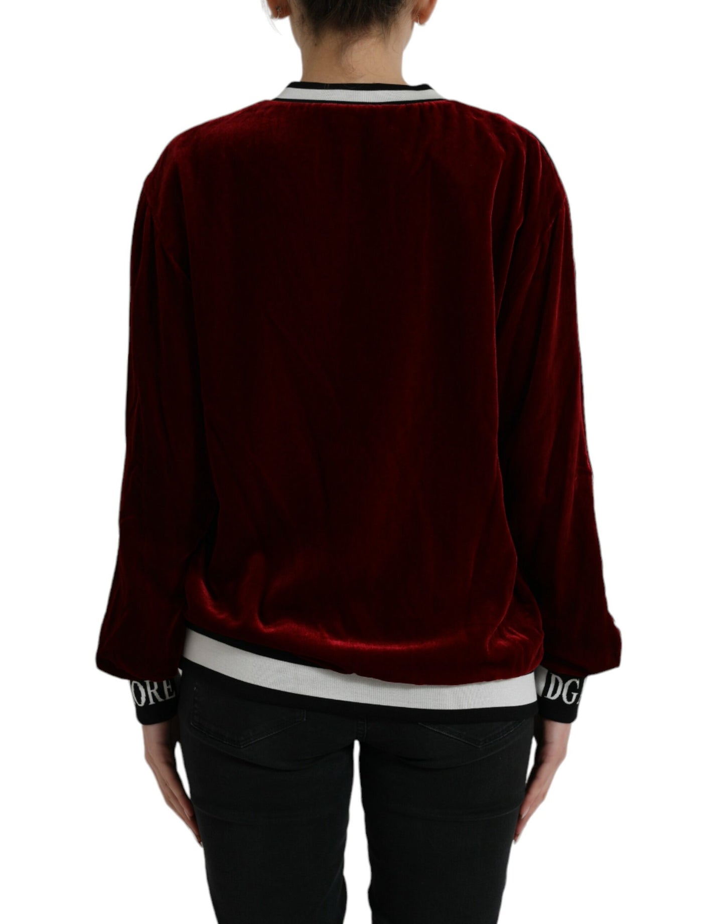 Dolce & Gabbana Elegant Burgundy Silk-Blend Sweater Dolce & Gabbana