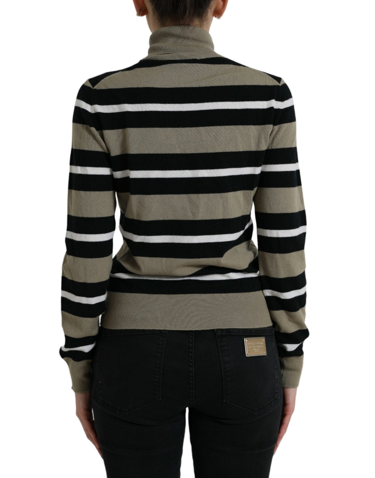 Dolce & Gabbana Elegant Striped Turtleneck Wool Sweater Dolce & Gabbana