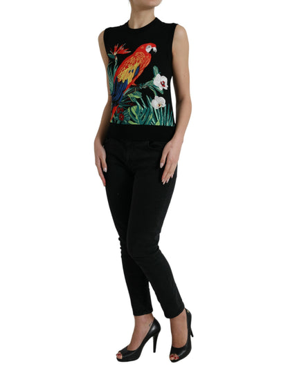 Dolce & Gabbana Elegant Jungle Print Crew Neck Tank Top Dolce & Gabbana