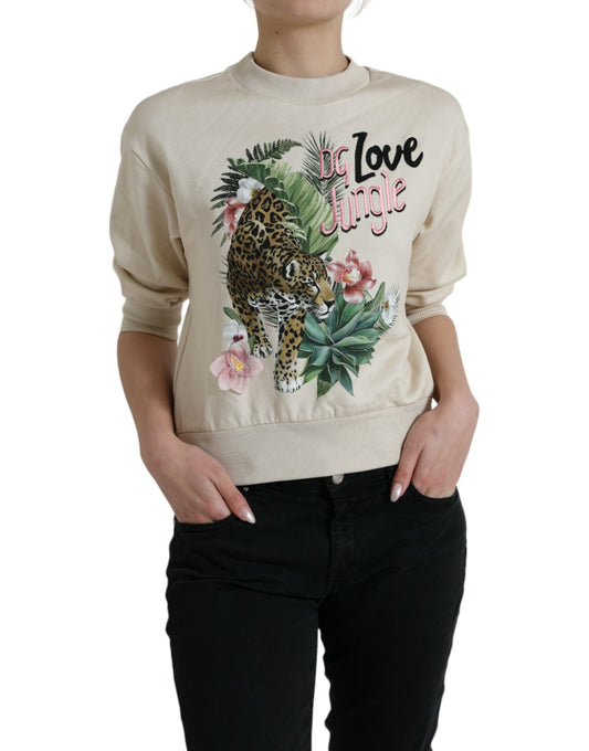 Dolce & Gabbana Elegant Jungle Print Crewneck Sweater Dolce & Gabbana