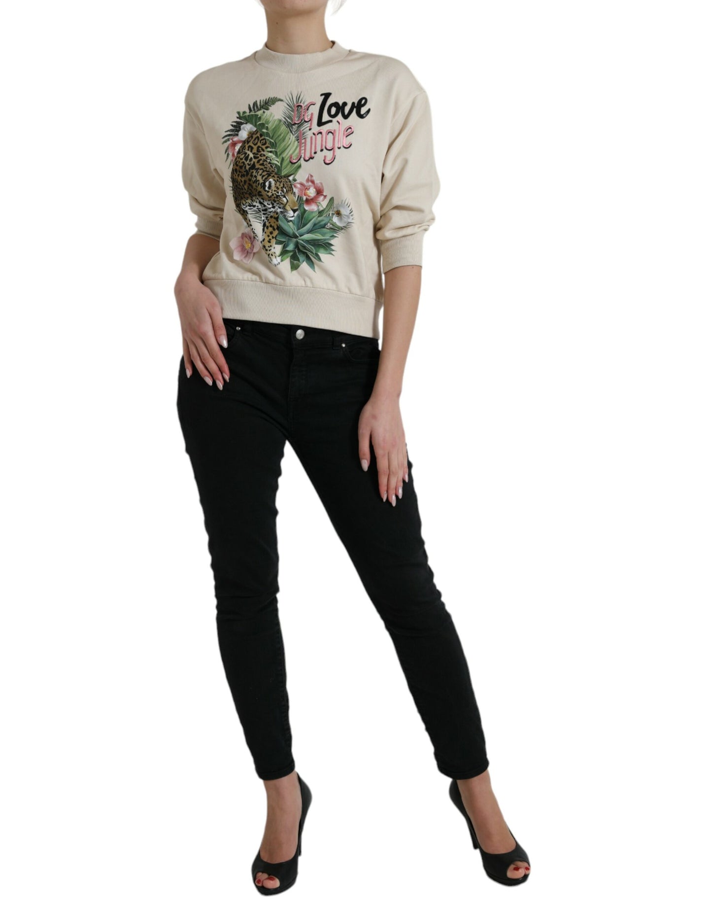 Dolce & Gabbana Elegant Jungle Print Crewneck Sweater Dolce & Gabbana