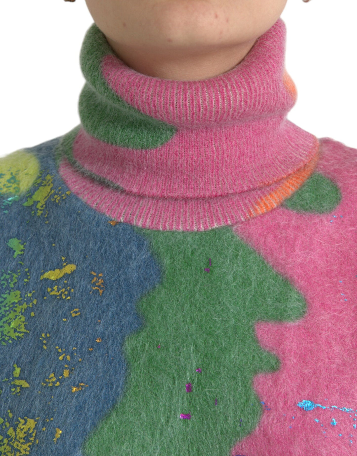 Dolce & Gabbana Multicolor Mohair Turtleneck Casual Sweater Dolce & Gabbana