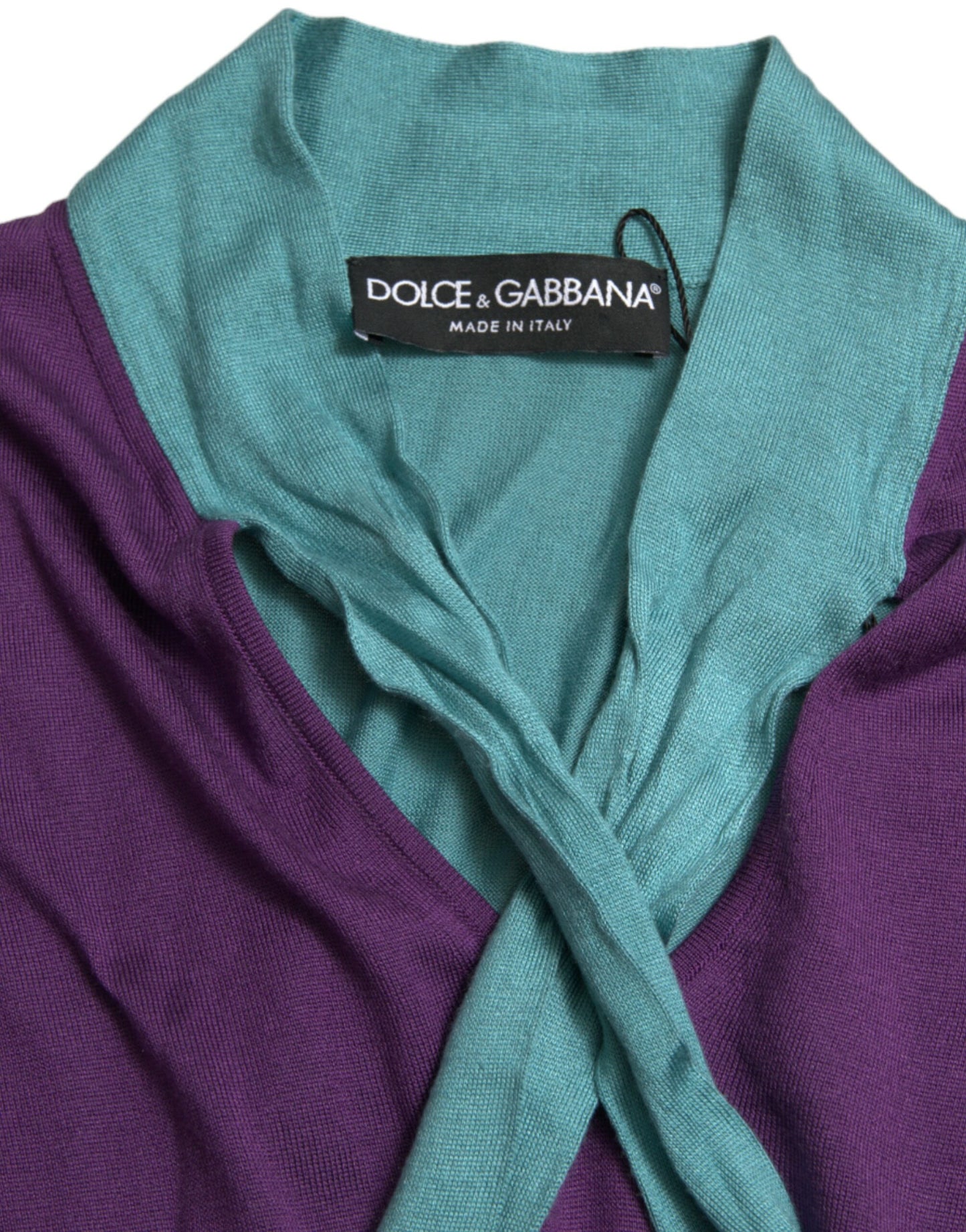 Dolce & Gabbana Multicolor Silk Pussy-bow Sweater Dolce & Gabbana