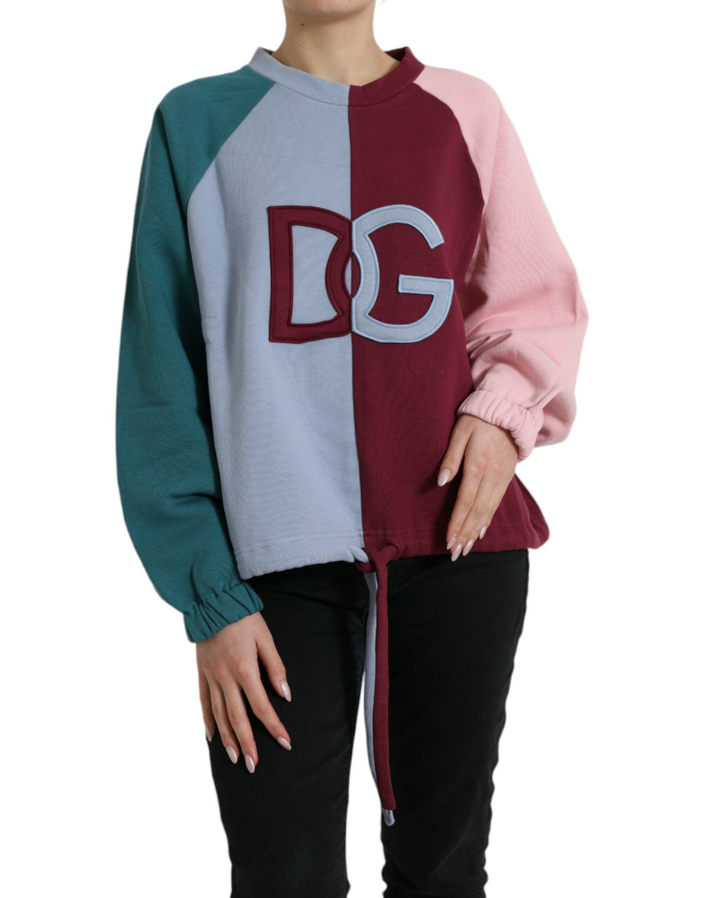 Dolce & Gabbana Multicolor Cotton Crew Neck Sweater Dolce & Gabbana