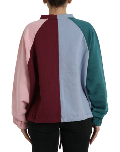 Dolce & Gabbana Multicolor Cotton Crew Neck Sweater Dolce & Gabbana