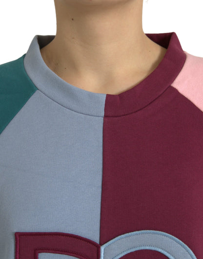 Dolce & Gabbana Multicolor Cotton Crew Neck Sweater Dolce & Gabbana