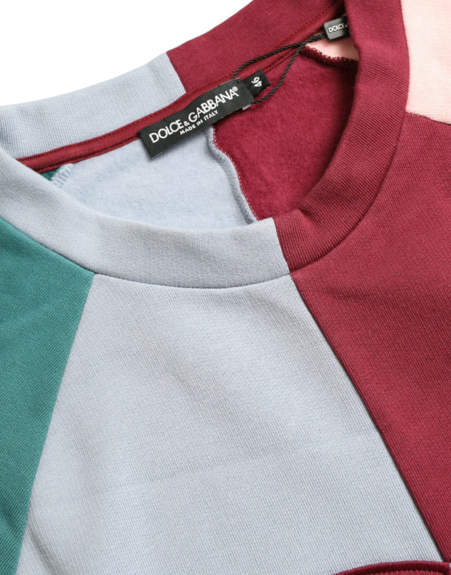 Dolce & Gabbana Multicolor Cotton Crew Neck Sweater Dolce & Gabbana