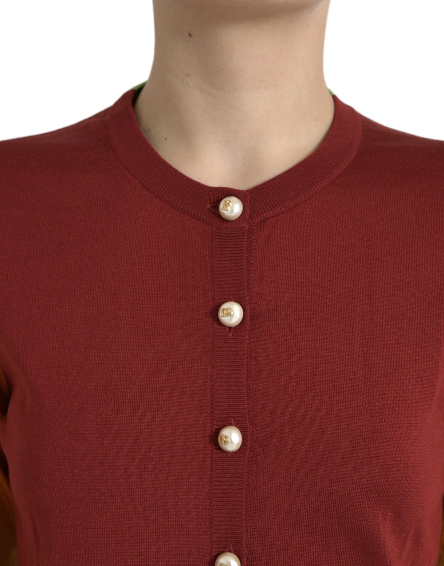 Dolce & Gabbana Elegant Silk Cardigan Sweater in Vibrant Tones Dolce & Gabbana