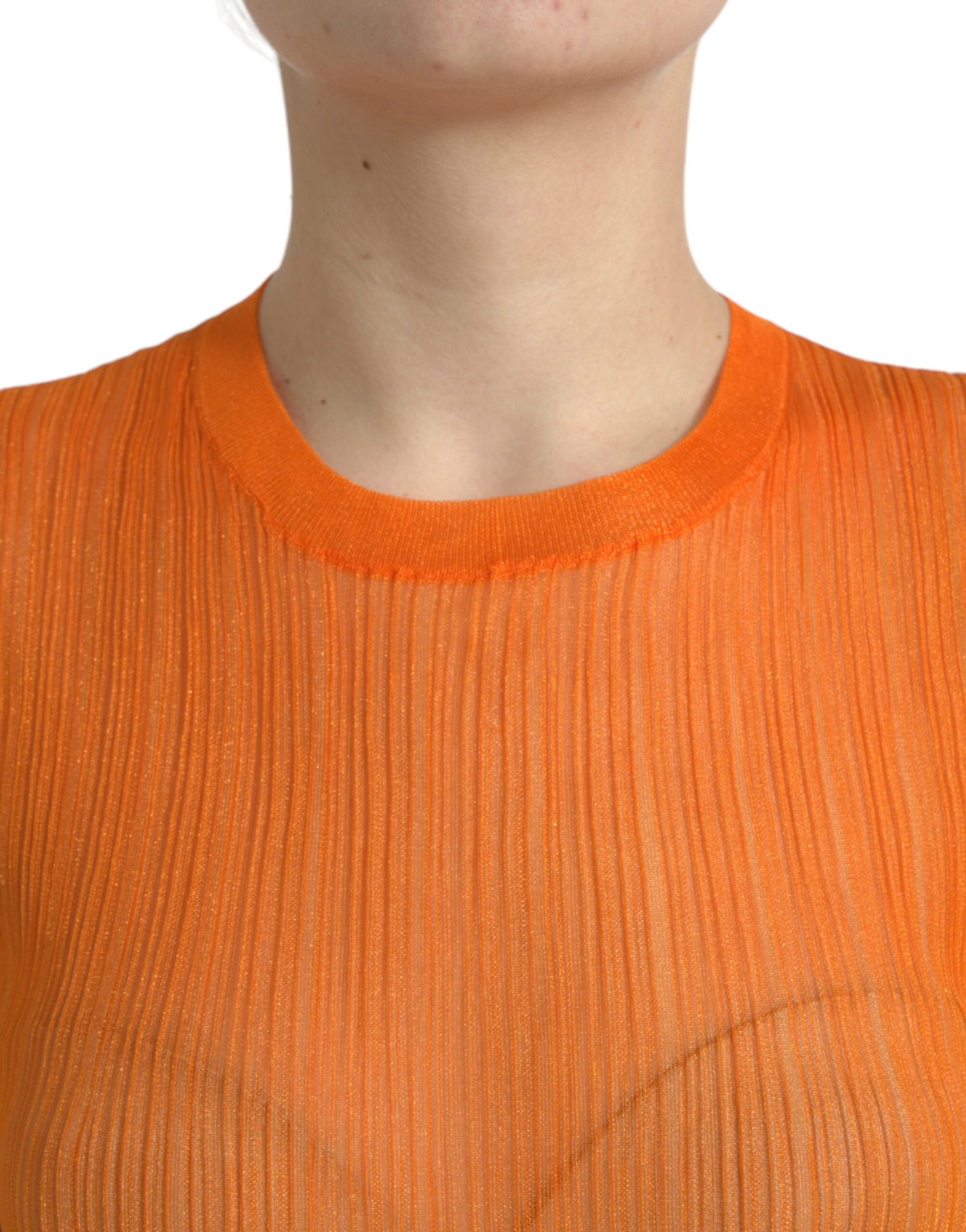 Dolce & Gabbana Chic Orange Crew Neck Tank Top Dolce & Gabbana