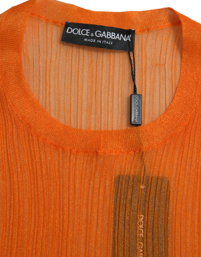 Dolce & Gabbana Chic Orange Crew Neck Tank Top Dolce & Gabbana