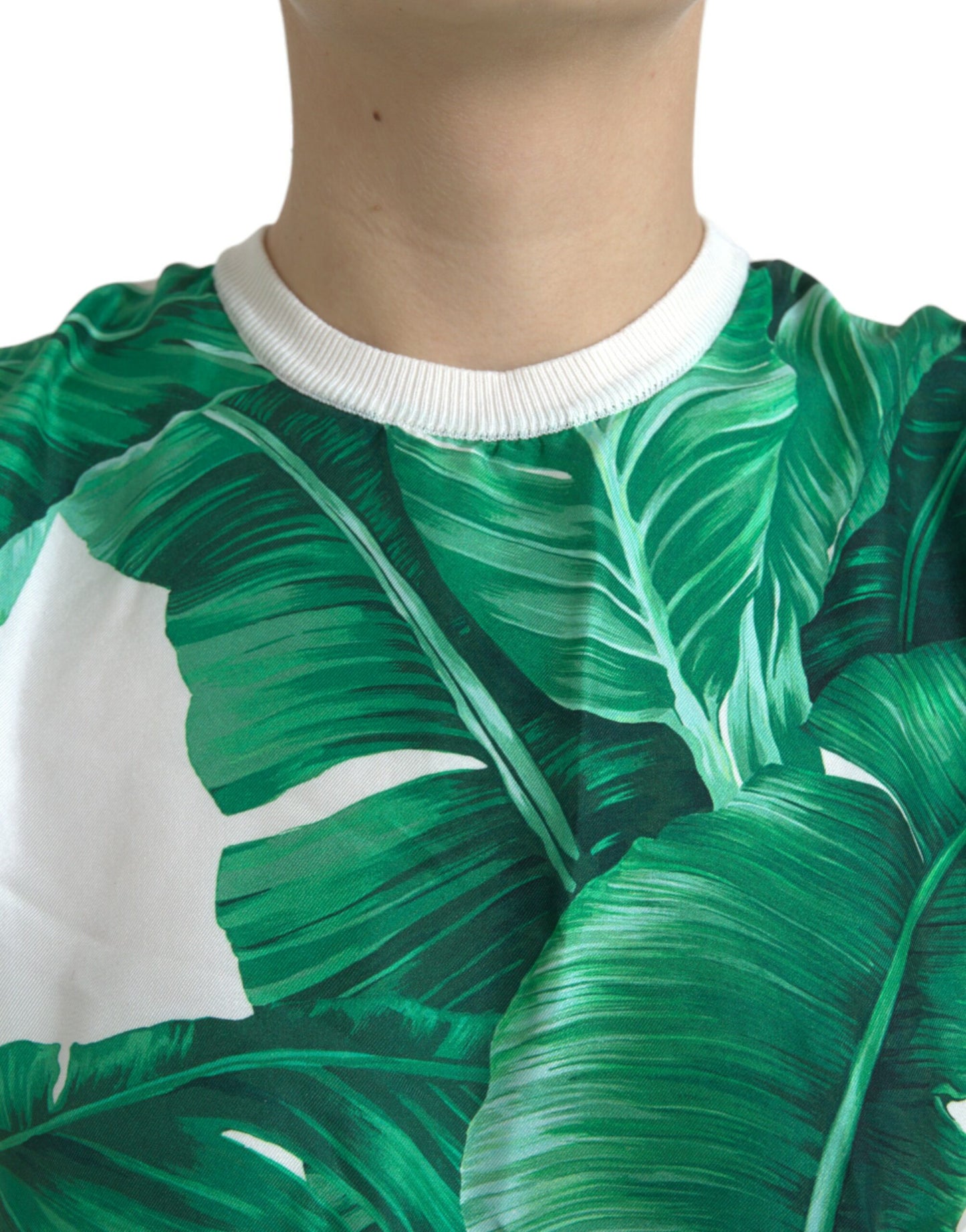 Dolce & Gabbana Silk Banana Leaf Print Tank Top Dolce & Gabbana