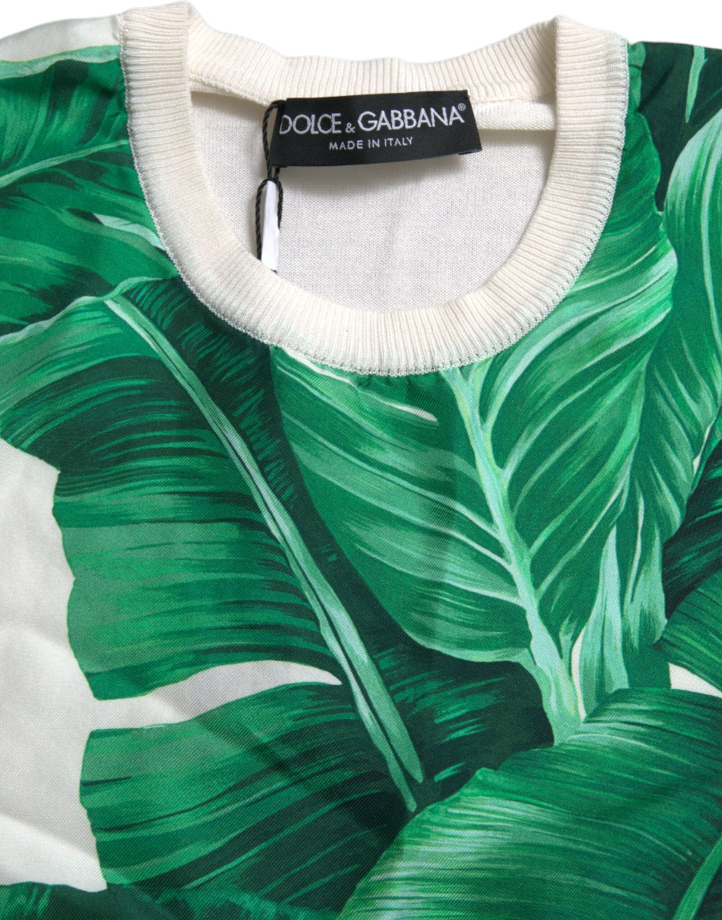 Dolce & Gabbana Silk Banana Leaf Print Tank Top Dolce & Gabbana