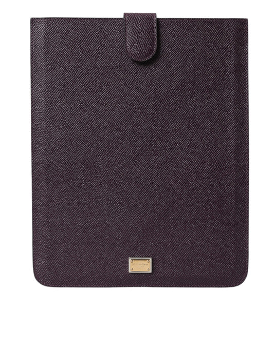 Dolce & Gabbana Elegant Leather Tablet Pouch in Rich Brown Dolce & Gabbana