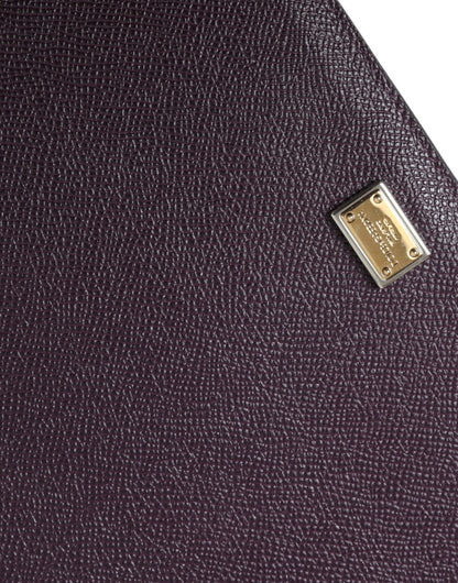 Dolce & Gabbana Elegant Leather Tablet Pouch in Rich Brown Dolce & Gabbana