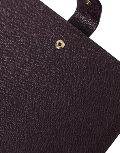 Dolce & Gabbana Elegant Leather Tablet Pouch in Rich Brown Dolce & Gabbana