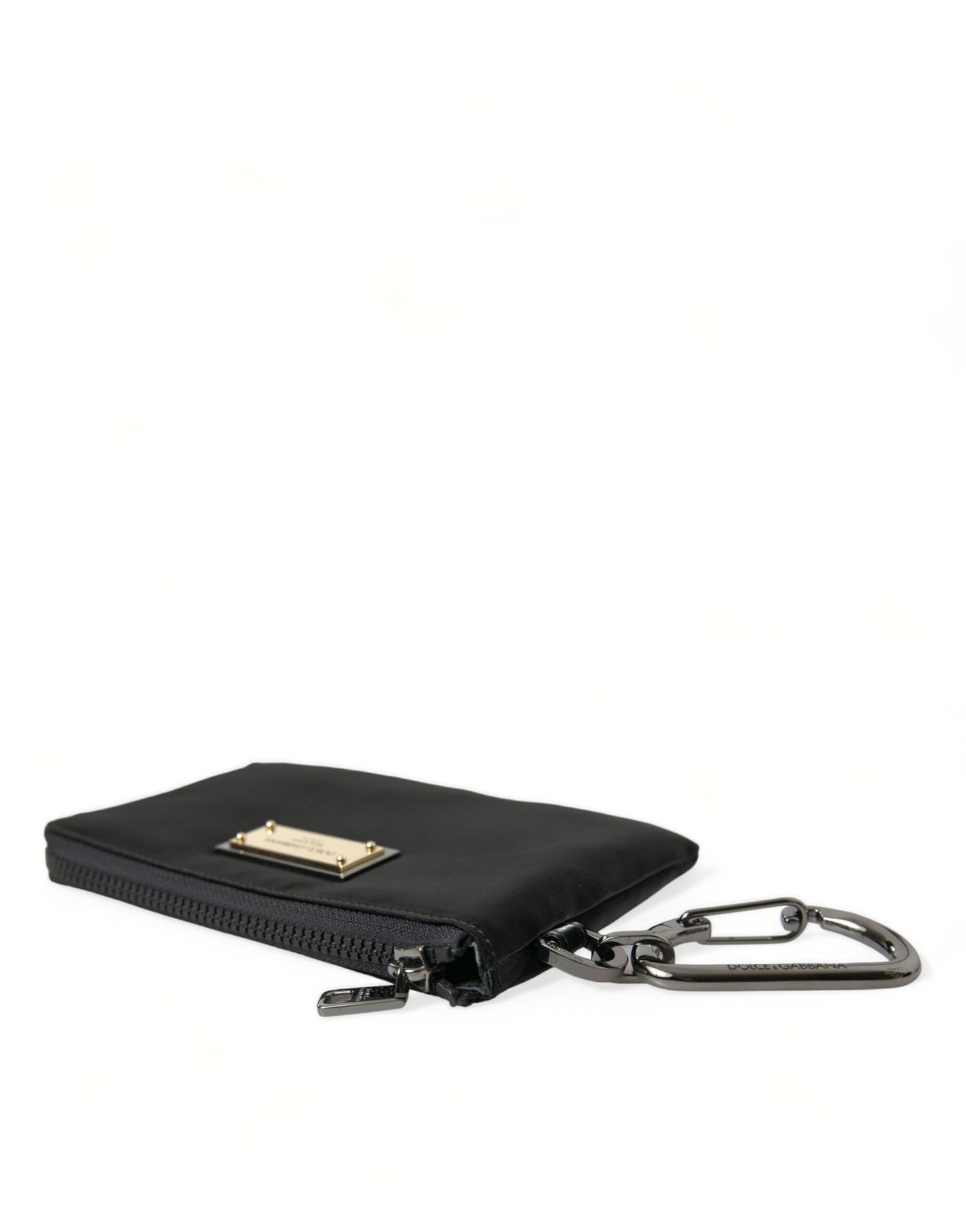 Dolce & Gabbana Elite Black Nylon & Leather Pouch with Logo Detail Dolce & Gabbana