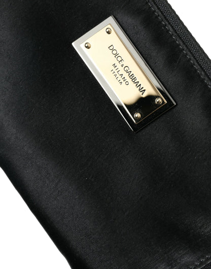 Dolce & Gabbana Elite Black Nylon & Leather Pouch with Logo Detail Dolce & Gabbana