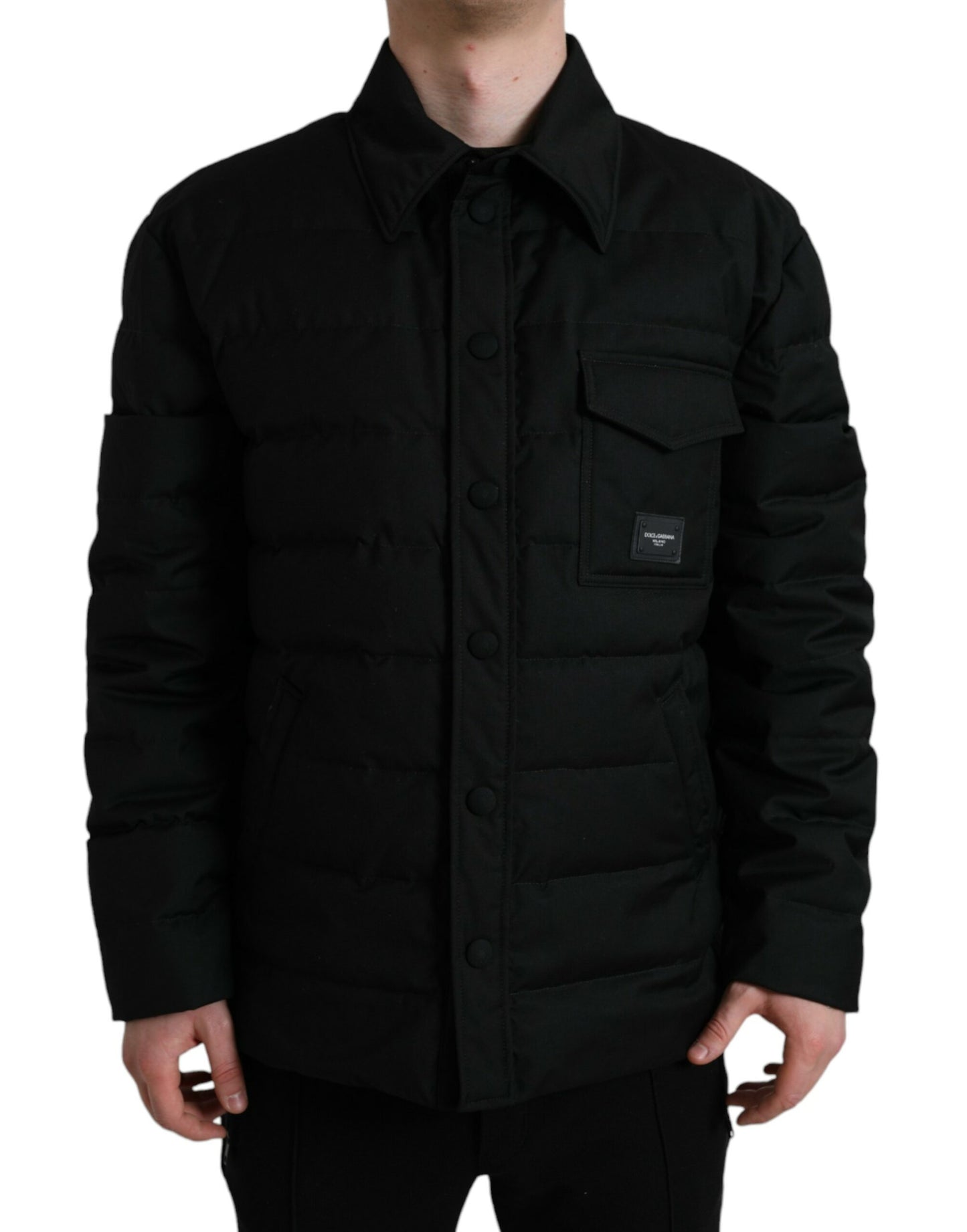 Dolce & Gabbana Elegant Black Padded Parka Jacket Dolce & Gabbana