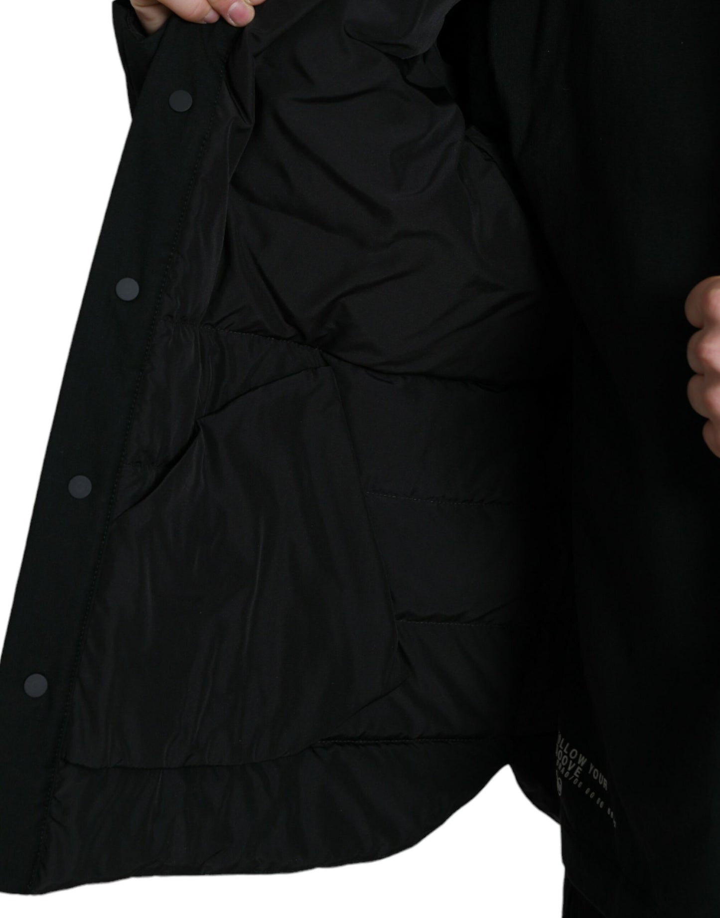 Dolce & Gabbana Elegant Black Padded Parka Jacket Dolce & Gabbana