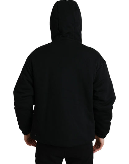 Dolce & Gabbana Elegant Black Bomber Jacket with Hood Dolce & Gabbana