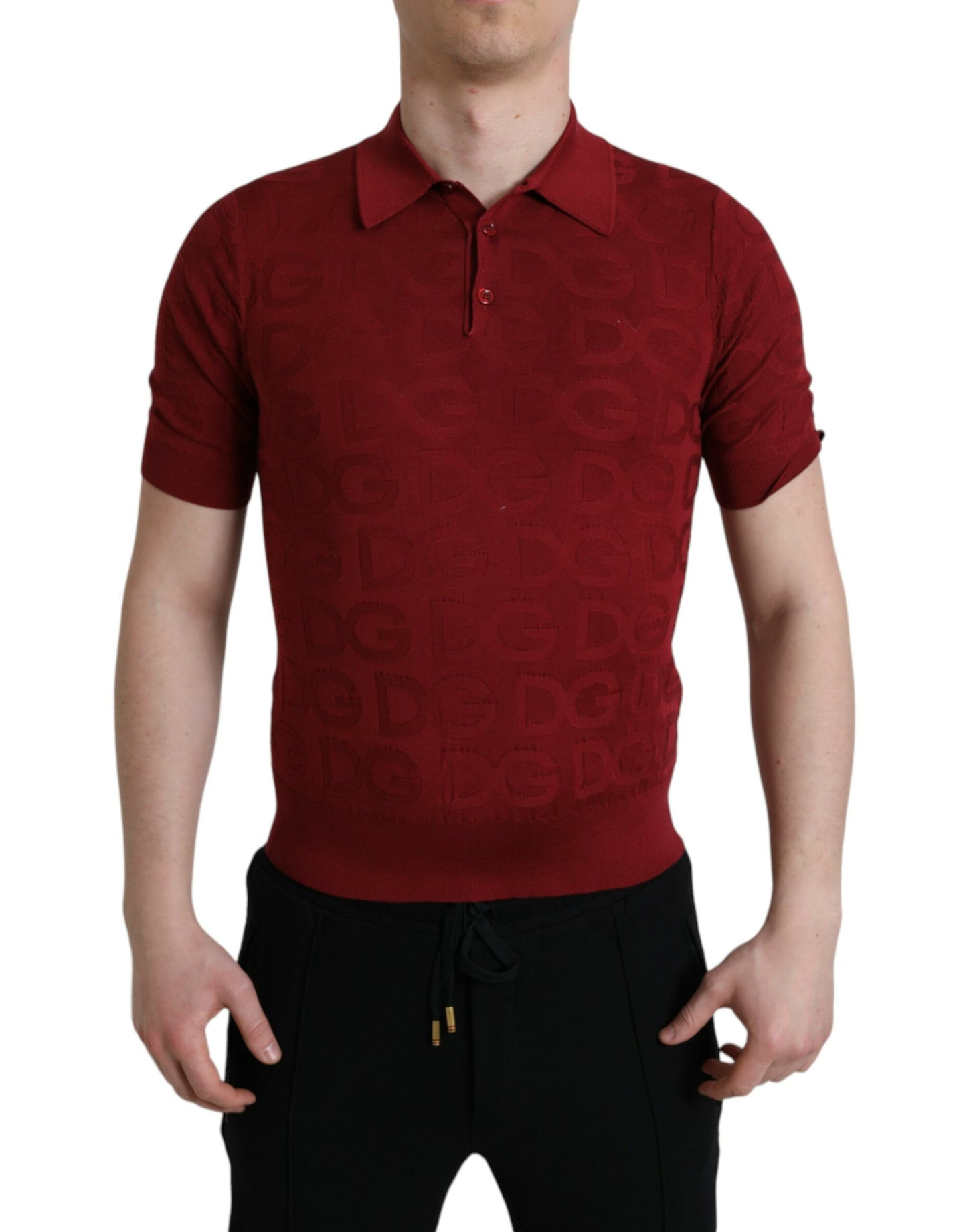 Dolce & Gabbana Elegant Silk Maroon Polo T-Shirt Dolce & Gabbana