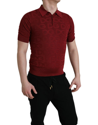 Dolce & Gabbana Elegant Silk Maroon Polo T-Shirt Dolce & Gabbana