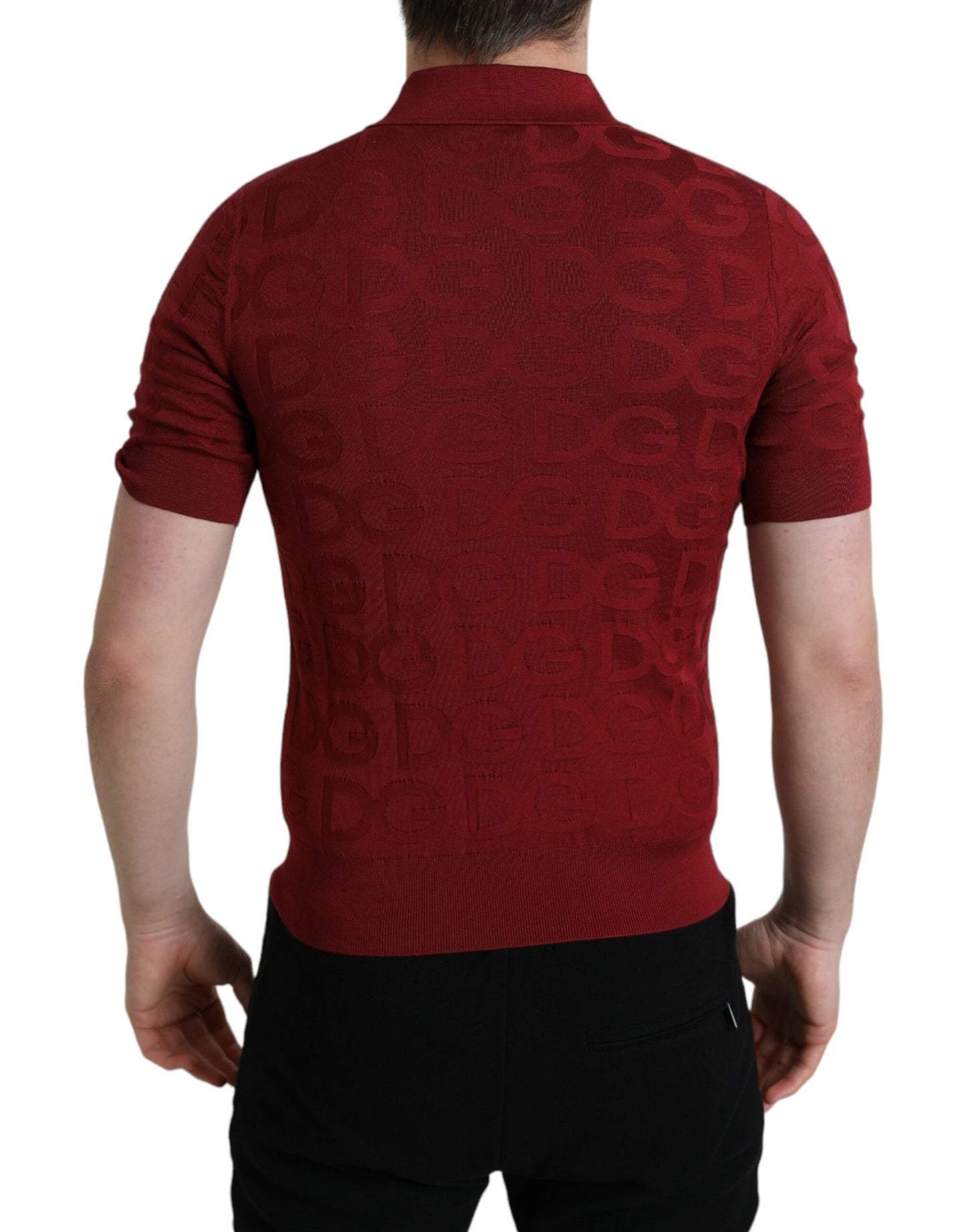 Dolce & Gabbana Elegant Silk Maroon Polo T-Shirt Dolce & Gabbana