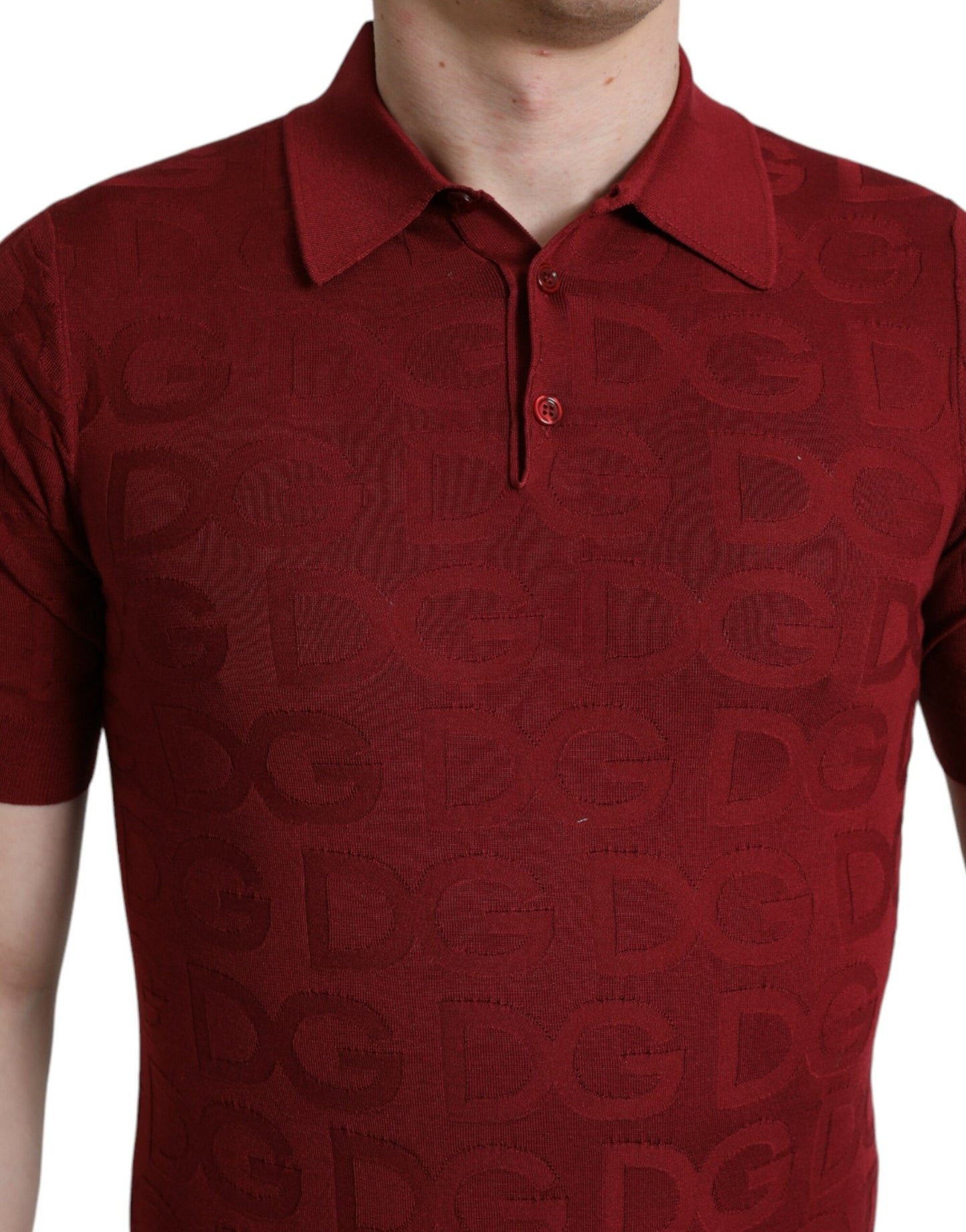 Dolce & Gabbana Elegant Silk Maroon Polo T-Shirt Dolce & Gabbana