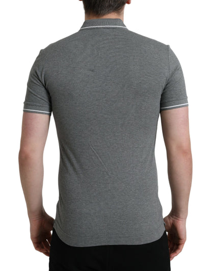 Dolce & Gabbana Elegant Grey Cotton Polo T-Shirt Dolce & Gabbana