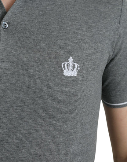 Dolce & Gabbana Elegant Grey Cotton Polo T-Shirt Dolce & Gabbana